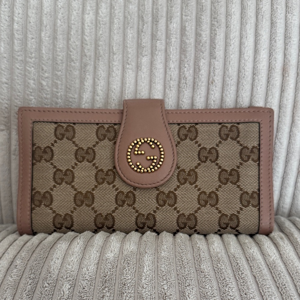 Gucci Beige and Brown Monogram Wallet